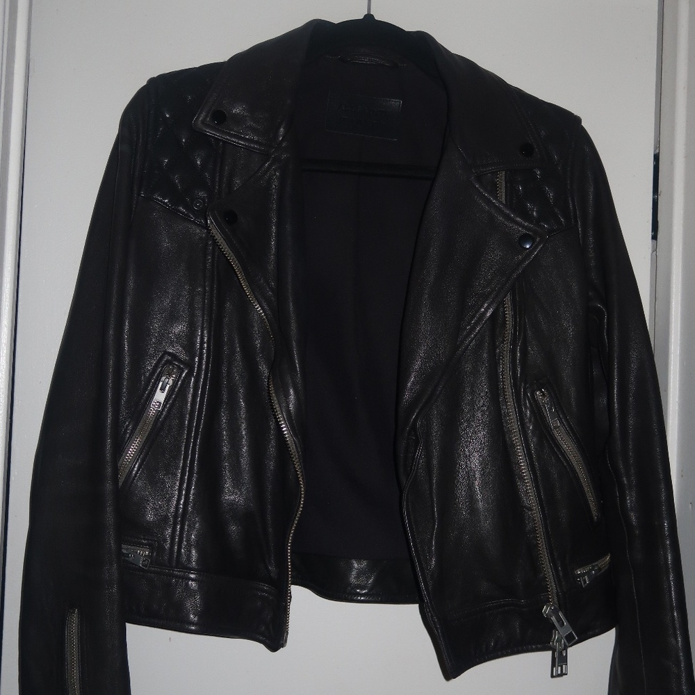 All Saints Cargo Leather Biker Jacket
